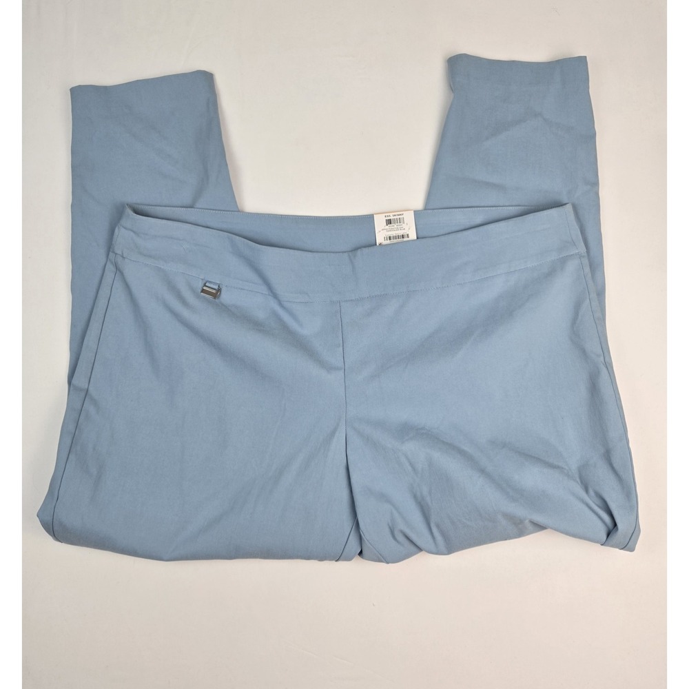 Alfani Pants Womens 24 Blue Comfort Waist Skinny Leg Stretch Cotton Blend NWT